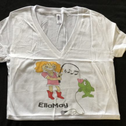 Girl with a Fishing Rod - White v-neck