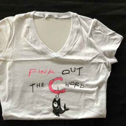 Pink Out - White v-neck